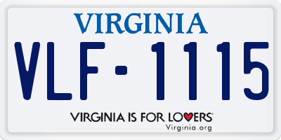 VA license plate VLF1115