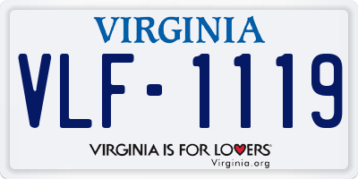 VA license plate VLF1119