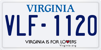 VA license plate VLF1120