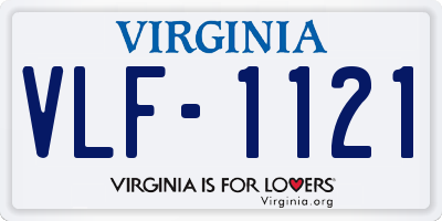 VA license plate VLF1121
