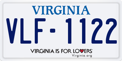 VA license plate VLF1122