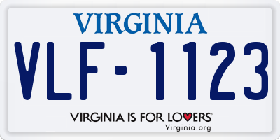 VA license plate VLF1123