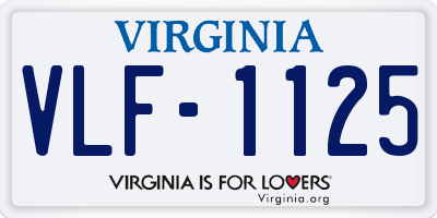 VA license plate VLF1125