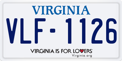VA license plate VLF1126