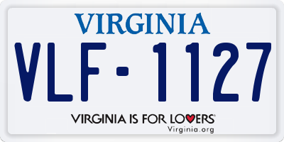 VA license plate VLF1127