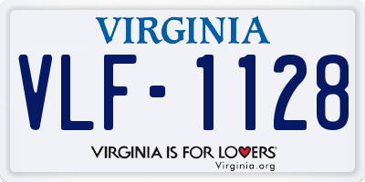 VA license plate VLF1128