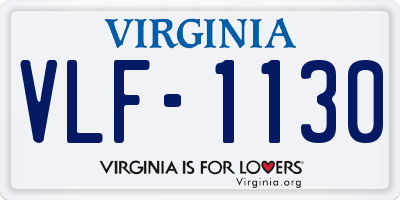 VA license plate VLF1130