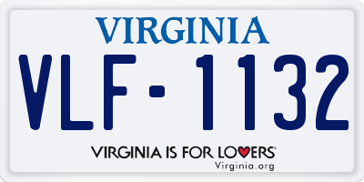 VA license plate VLF1132