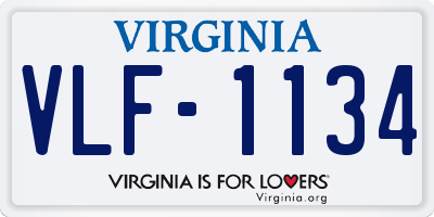 VA license plate VLF1134