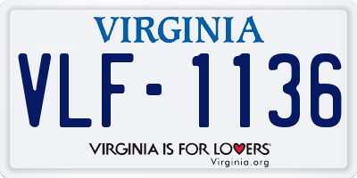 VA license plate VLF1136