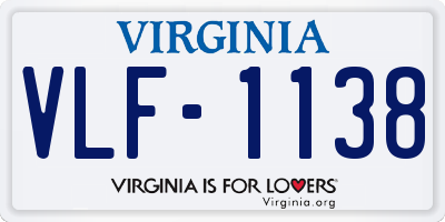 VA license plate VLF1138