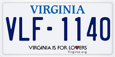 VA license plate VLF1140
