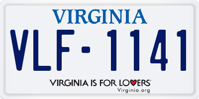 VA license plate VLF1141
