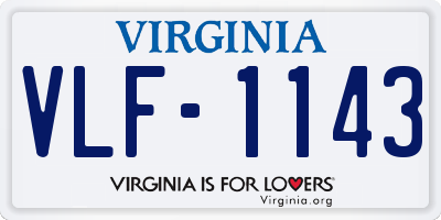 VA license plate VLF1143