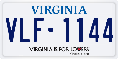 VA license plate VLF1144