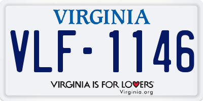 VA license plate VLF1146