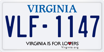 VA license plate VLF1147