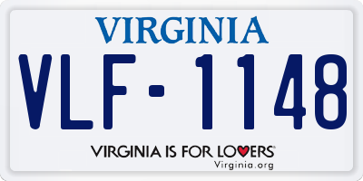 VA license plate VLF1148