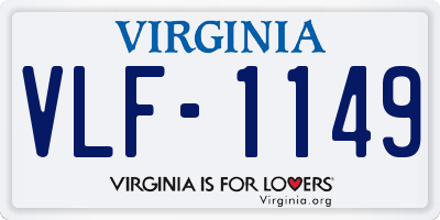VA license plate VLF1149