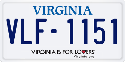 VA license plate VLF1151