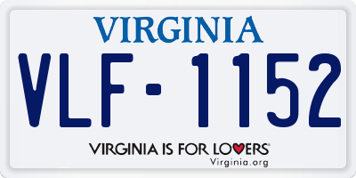 VA license plate VLF1152