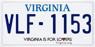VA license plate VLF1153