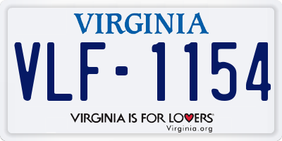 VA license plate VLF1154