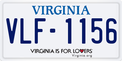 VA license plate VLF1156