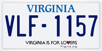 VA license plate VLF1157