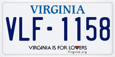 VA license plate VLF1158