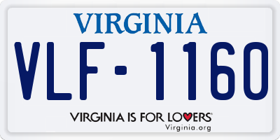 VA license plate VLF1160