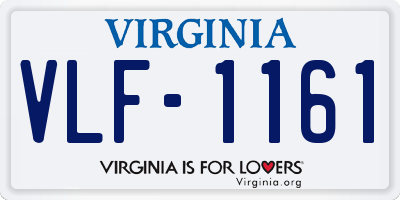 VA license plate VLF1161