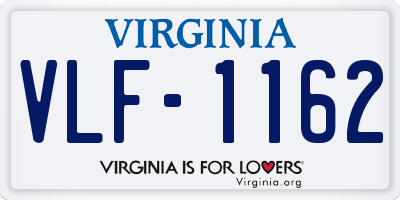 VA license plate VLF1162