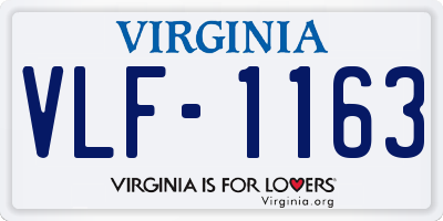 VA license plate VLF1163