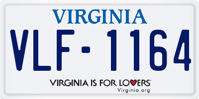 VA license plate VLF1164
