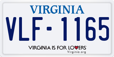 VA license plate VLF1165