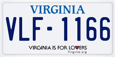 VA license plate VLF1166