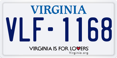 VA license plate VLF1168