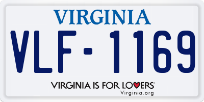 VA license plate VLF1169