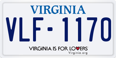 VA license plate VLF1170