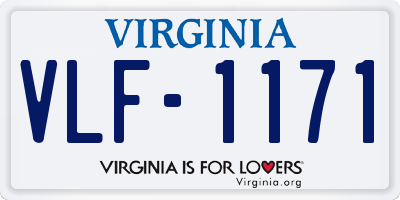 VA license plate VLF1171