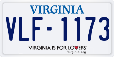 VA license plate VLF1173