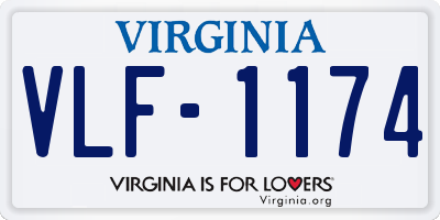 VA license plate VLF1174