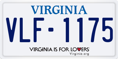 VA license plate VLF1175