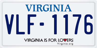 VA license plate VLF1176