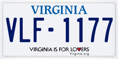 VA license plate VLF1177