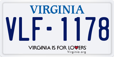 VA license plate VLF1178