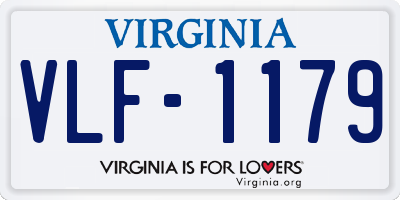 VA license plate VLF1179