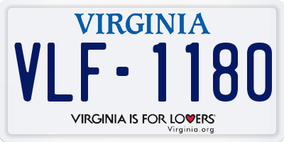 VA license plate VLF1180