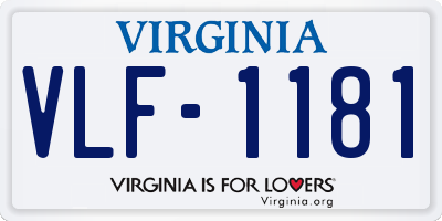 VA license plate VLF1181